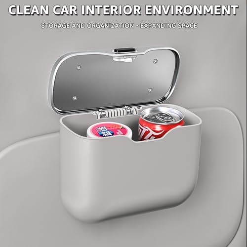 HOLDCY Car Trash Can, Waterproof Multi‑Functional Auto Trash Bin for Door/Console/Seat Back, Universal Vehicle Garbage Can for Car/Truck/SUV Drivers (Gray) - color: Gray