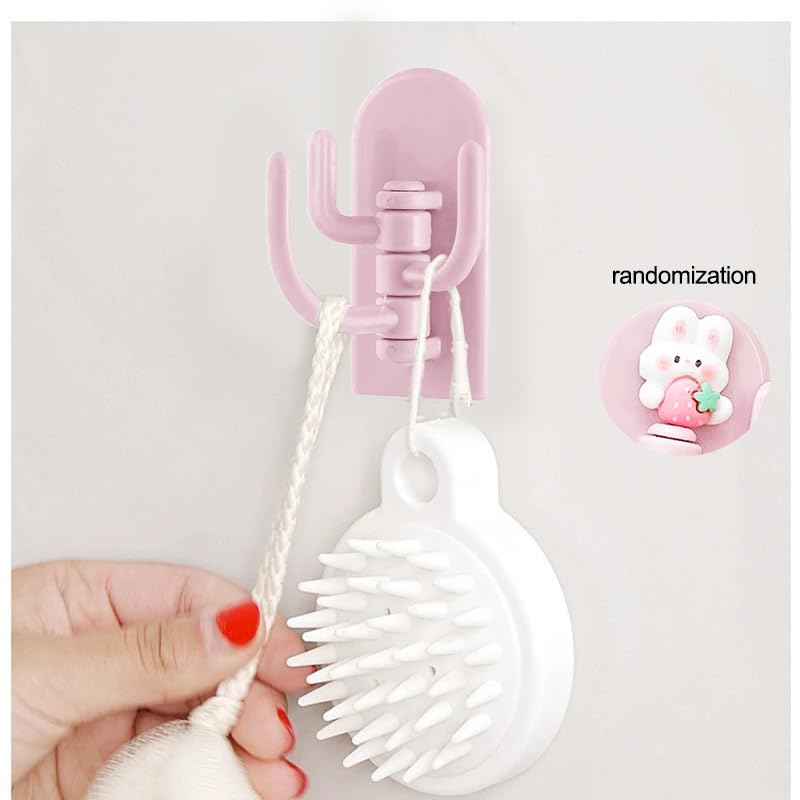 2 Pcs Swivel Hook Heavy Duty Folding Swing Arm Triple Coat Hook with Multi Three Foldable Arms Towel/Clothes Hanger for Bathroom Kitchen Garage Wall Mounted,Pink - color: 2 Pcs Swivel Hook Pink