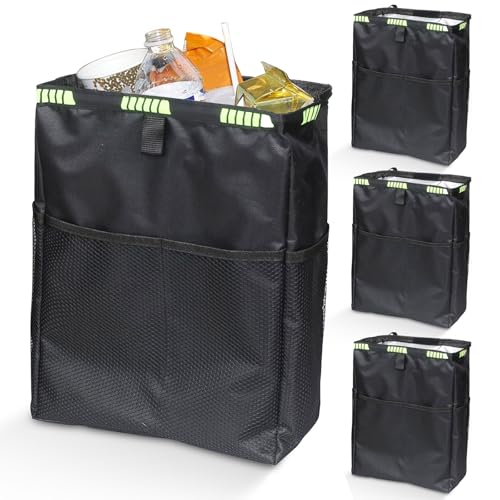 Car Trash Can, Car Trash Bag Hanging, 3.5 Gallons Ultra Large Capacity Organizer and Storage with Adjustable Straps, Leakproof Lining (Pack of 4) - size: Pack of 4