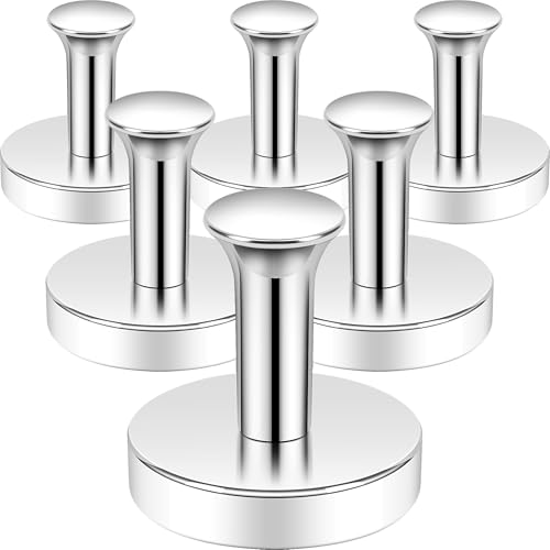 Neosmuk Magnetic Wreath Hanger, 80lb Heavy Duty Magnet Hook,Steel-Tube Base,No-Drill Door Wreath Hanger for Metal Doors/Walls, Cruise Cabin Door Hook, Steel Handle,Silver,6 Pack - color: Silver, size: 6P