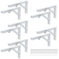 10 Pack 12 Inch White Folding Shelf Brackets with Screw, Collapsible Shelf Bracket Wall Mounted, Heavy Duty Folding Shelf Brackets for Wood Shelves, Wall-Mounted Tables & More - size: 10 Pack 12 Inch White