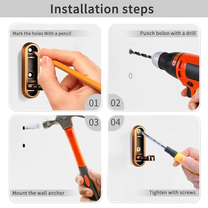 4PCS Foldable Wall Hooks, Flip Down Design with 40 lbs Heavy-Duty Capacity, Retractable Wall Hooks for Bathroom, Bedroom & Entryway Space Saving (Bronze) - color: Bronze, size: 4 Hooks