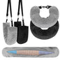 2-Pack Stuffable Travel Neck Pillow, Velvet Travel Pillow for Extra Luggage, Stuffable Pillow with Adjustable Neck Size, Travel Essentials,Packable Airplane Travel Pillow, No Filler