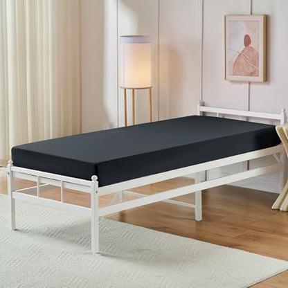 VACVELT Cot Fitted Sheet, 31 x 75 Inch Charcoal Black Cot Sheets, Ultra Soft and Breathable Microfiber Bed Cover Snug Fit for Narrow Twin/RV Bunk/Camper Bunk/Guest Beds/Trifold Mattress - color: Charcoal Black