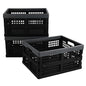 3-Pack 15 L Plastic Collapsible Crate, Folding Storage Baskets, Black