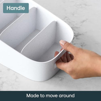 YouCopia ShelfBin Packet Organizer, 4-Tier Stairstep Raised Divided Bin, BPA-Free Storage Caddy for Kitchen Pantry and Cabinet Organization, Tea Bags, Medicine, and More - size: Tiered Packet Organizer