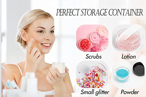 Polypropylene 5 Gram Cosmetic Containers 50pcs Sample Jars Tiny Makeup Sample Containers with lids (Black) - color: Black