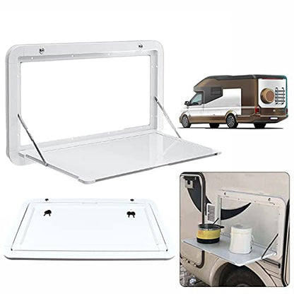 RV Caravan Picnic Folding Table, Aluminum Wall Mount Floating Desk Shelf,Folding Wall Table Lockable Wall Table Kit for Campervans and Motorhomes 31.49 * 17.71in