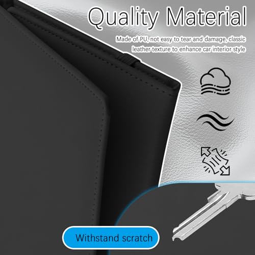 Tri-fold PU Car Registration and Insurance Holder,Multi-Pocket Car Registration and Insurance Card Holder for Cards,Papers,Documents,Portable Cars Document Holders Glove Box (Black)