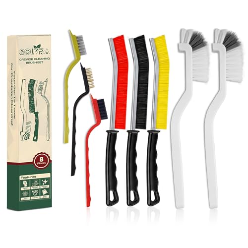 8 Pcs Crevice Cleaning Brush Set – Hard Bristle Cleaning Tools for Grout, Gaps & Narrow Spaces – Multi-Purpose Grout Brush, for Cleaning Bathroom, Shower, Window Tracks, Kitchen - color: Pack of 8 - Assorted Colors - Set B