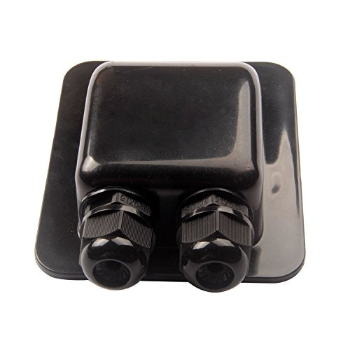 Weatherproof ABS Solar Double Cable Entry Gland,Curved Cable Connector for All Cable Types 2mm² to 6mm² for Rv, Campervan, Boat (Black) - color: Black, size: 2mm² to 6mm²