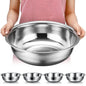 Nuogo 4 Pcs Stainless Steel Mixing Bowls Metal Mixing Bowls Extra Large Basin Salad Basin Deeper Edge Dishwasher Safe Mirror Finish for Home and Commercial, Silver (13 Inch 8 Qt) - size: 13 Inch (8 Qt)