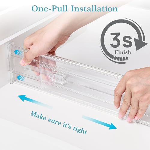 Vtopmart 4 Pack 4" Regular Upgrade Drawer Dividers for Clothes, 12.8"-22.3" Expandable Dresser Drawer Organizer, Clear Plastic Separators for Dresser, Baby Clothing, Underwear, Cosmetic, Toiletries - size: Regular-4" without Inserts