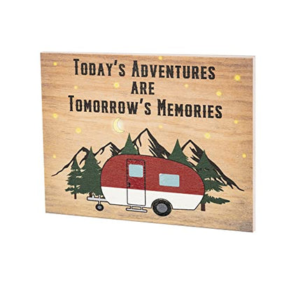 JennyGems Today's Adventures Are Tomorrow's Memories Wooden Camping Sign, Camper Gifts, American Made - color: Todays Adventures