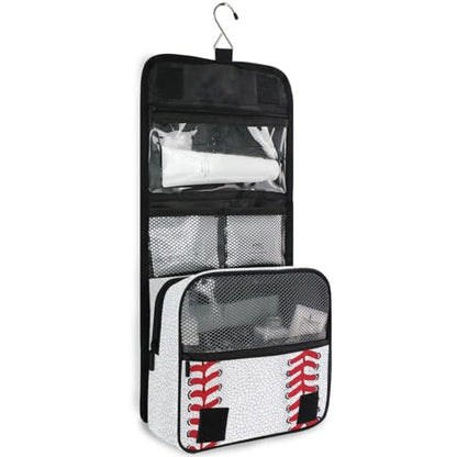 Baseball Lace Sport Theme Hanging Toiletry Makeup Bag Travel Organizers Toiletries Cosmetics Bag for Men Women - color: Baseball