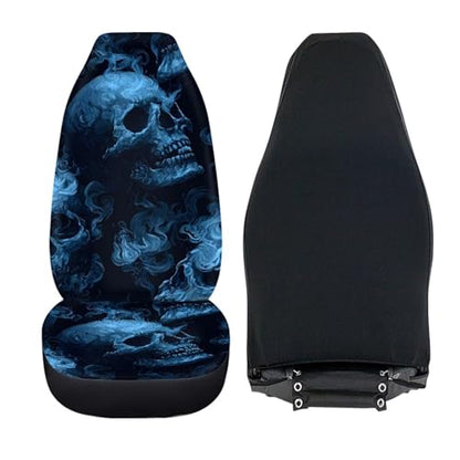 Bulopur Flame Skull Car Seat Cover Front Seats Only Breathable Stretchable Automotive Seat Covers & Accessories Highback Bucket Seats Covers 2 Pack, Easy to Install - color: Flame Skull