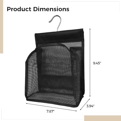 3 Pcs Mesh Shower Caddy, Mesh Shower Bag with Hanging Hooks, Portable College Dorm Bath Organizers, Black Shower Bags for Bathroom, Swimming, Travel