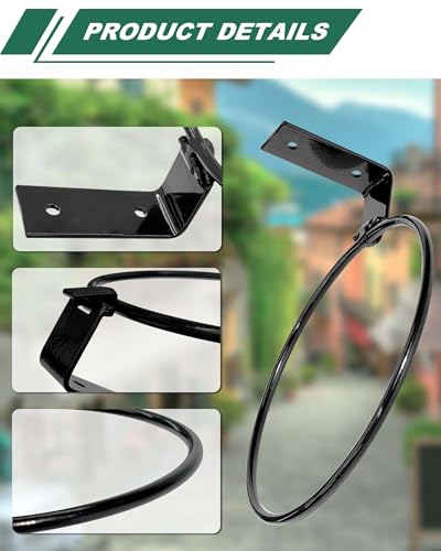 vensovo 6 Pack 4 Inch Wall Mounted Plant Holder - Heavy Duty Metal Flower Pot Hanger Rings - Space Saving Bracket Hooks for Indoor Outdoor Plants Decor, Black - size: 4 Inch