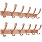 SKOLOO Coat Rack Wall Mounted - 6 Hooks, Pack of 2, Heavy Duty, Stainless Steel, Metal Wall Hanger, Sturdy Coat Hooks for Hanging Coats, Jacket, Clothes, Hat, Matte Rose Gold - color: Matte Rose Gold, size: 6 Hook(2 Pack)