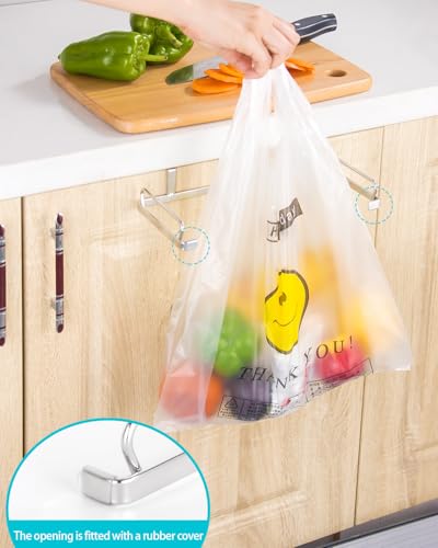 YQh Garbage Bag Holder Stainless Steel for Kitchen Cabinet Doors and Walls (Open-top Style) - style: Open-top Style