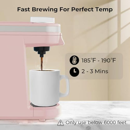 CHULUX Mini Coffee Maker for K Capsule, Single Serve Coffee Maker for One Cup Americano, Lightweight Pod Coffee Machine, Dusty Rose - color: Dusty Rose