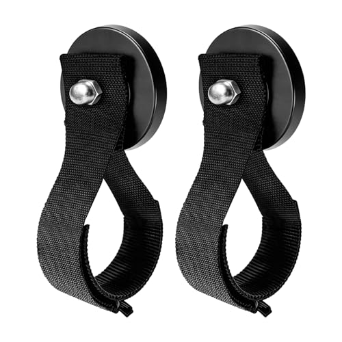 Zihvfzu 2 Pack Magnetic Hook Straps - 2.59" Heavy Duty Magnetic Tool Holder for Garage, Workshop, RV, Pickup - Cable Management Wrap for Extension Cord, Rope, Hose, Wire - Strong Magnet Tie for Tools
