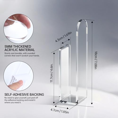 PAVSTINE Acrylic Hat Hook for Wall, 2 Pack Hat Organizer for Baseball Cap, No Drilling Strong Adhesive Hat Rack, Multi-Purpose Sticky Hat Storage Hat Hangers for Wall, Door, Closet, Display, Clear