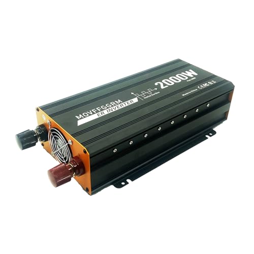 2000 Watt Power Inverter Converter, Car/Truck/RV 12V DC to 110V AC Converter, with LED Display, 3AC Outlets, USB Port - size: 2000W