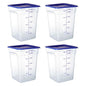 4 Pack Clear Food Storage Containers with Lids and Handles Polycarbonate Square Commercial Food Containers, NSF (22Qt) - color: 22Qt