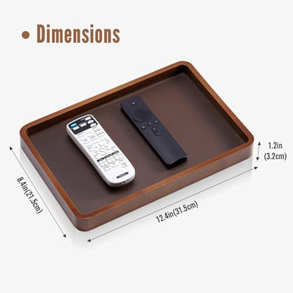 ProCase Wooden Valet Tray for Men, Wood Catch-All EDC Organizer, Fathers Day Gift, Nightstand Entryway Bedside Dump Holder for Wallets, Keys, Watches, Phones, Loose Change, Trinkets -DarkBrown - color: Dark Brown