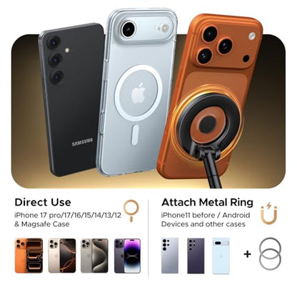 UGREEN Car Phone Mount for MagSafe [22xN52 & 80 LBS] 3600gf Magnetic Phone Holder Vacuum Suction with 360°Rotatable Dashboard Windshield Compatible with iPhone 17 16 15 14 13 12 Plus Pro Max Series