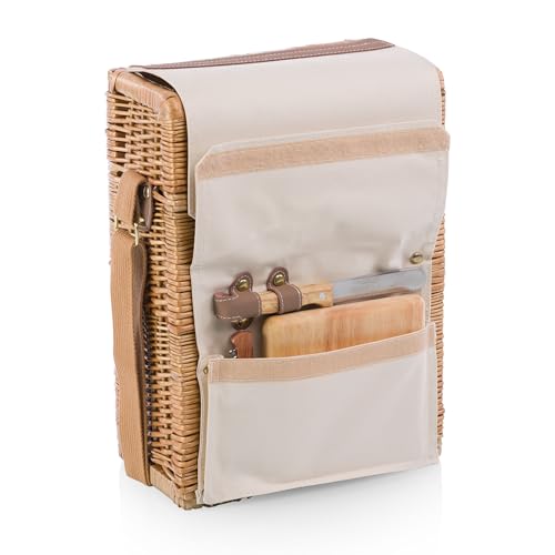 PICNIC TIME Corsica Wine and Cheese Picnic Basket, 2-Bottle Wine Tote Bag, Gift for Wine Lovers, (Beige Canvas) - size: 9.75 x 6.5 x 13.75, style: Corsica Wine & Cheese Picnic Basket, 2-Bottle Wine Carrier