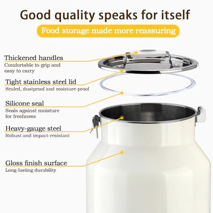 Dog-Cat Food Storage Container 40 lb/38 Qt, Large Stainless Steel Pet Food Bin with Airtight Lid & Scoop Included, Durable 304 Metal Storage for Dogs & Cats - size: 38 Qt