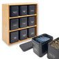 AllSpice Tea Organizer Rack with 9 Tins & 160 Magnetic Labels – Perfect for Bagged & Loose Leaf Tea Organization - Bamboo - color: Bamboo