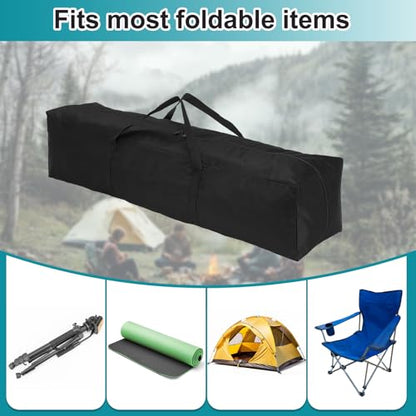 HARFINGTON 2pcs Camping Chair Replacement Bag 35.4" x 7.9" Folding Chair Carry Bag Oxford Cloth Storage Tent Bag with Handle Strap for Travel Outdoor Camping Sports, Black - size: 35.4" x 7.9"