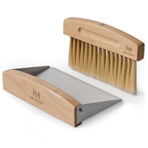 Small Coffee Brush and Dustpan Set - Magnetic Hand Solid Wood Soft Bristles, Barista Cleaning Tool for Espresso Machine, Coffee Grinder, Home Kitchen Countertop, Silver - color: White, size: Upgraded