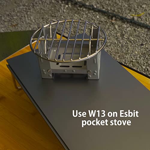 CAMPINGMOON φ4.9-inch Round Stainless Steel Cooking Grid Grill Fits for Backpacking Pocket Stove W13 - color: Dia 4.9 inches, fits for Backpacking Pocket Stove W13