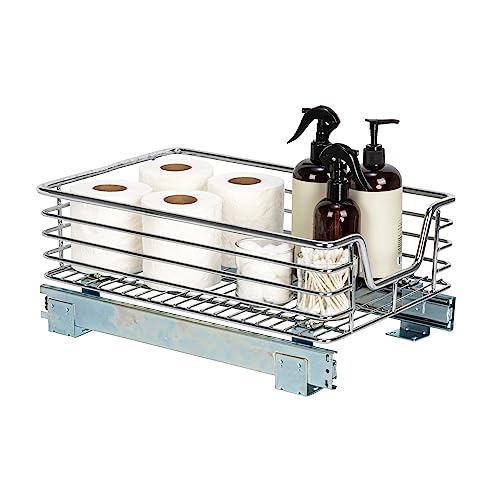 Household Essentials Chrome-Plated Steel Under-Cabinet Pull-Out Organizer - size: 11.5" - Standard, style: Single Tier
