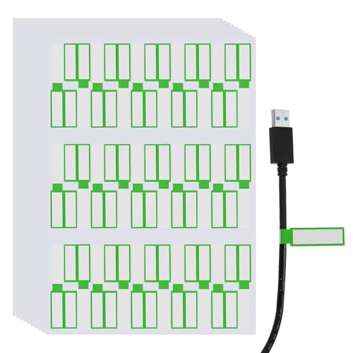 uxcell 300 Pcs Cable Labels, Waterproof Wire Cord Labels Tags, Cord Organizer Management Tags for Charger Cable Organizer Wire Markers Printer, Light Green - color: Light Green