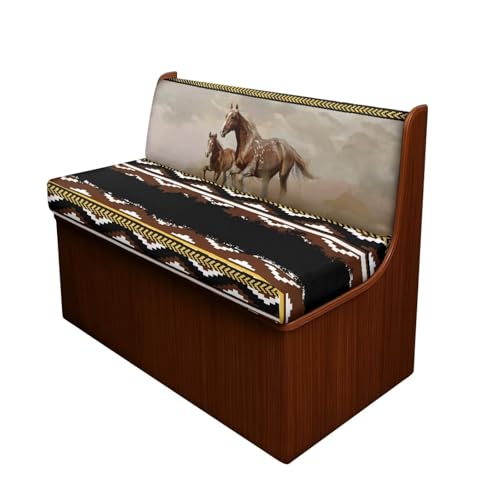 SEANATIVE Aztec Horse Pattern RV Dinette Sofa Couch Cushion Covers Replacement Couch Seat Covers Stretch Washable Furniture Protectors Camper Car Bench Cushion Slipcover Soft - color: Aztec Horse Pattern
