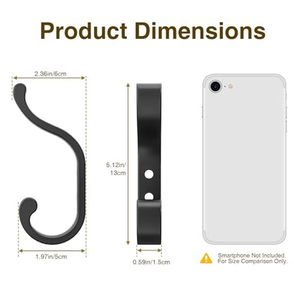 bussdis Coat Hanger Wall Mount 8-Pack - Wall Hooks for Hanging Heavy Duty - color: Black, size: 8 Pack