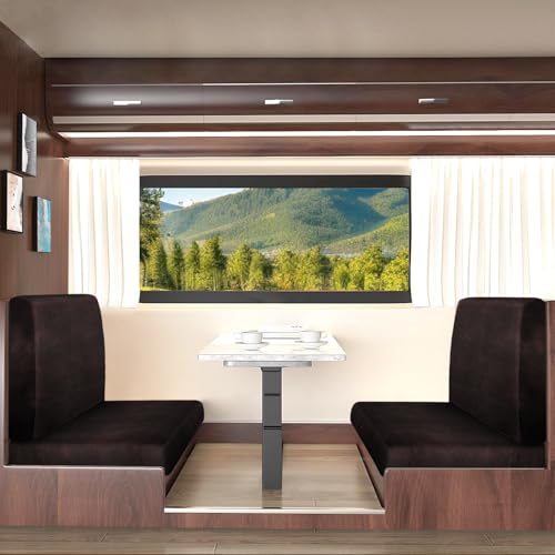 ANARACHON Leather Look RV Camper Dinette Cushion Covers, Washable RV Couch Cushion Covers Dinette Booth Seats Stretchable Camper Seat Covers (02 Chocolate, 2 Sets) - color: 02 Chocolate, size: 2 Sets