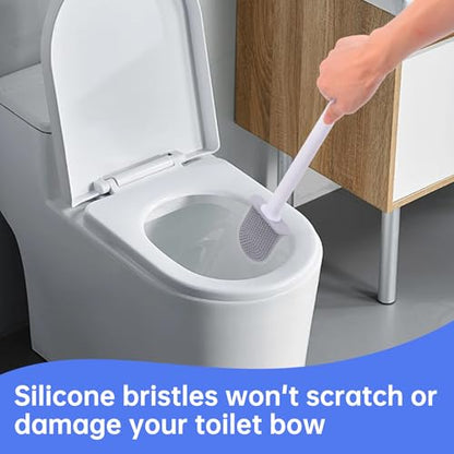 RV Toilet Bowl Brush, Toilet Brush Silicone Won't Damage Toilets, Wall Mounted Toilet Brush-Anti-Roll, Anti-Drip Design, Suitable for RV Travel Trailers and Campers, Made by RVers for RVers - color: White