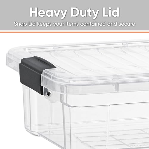 Superio 7.4 Quart Clear Plastic Storage Bin with Lid, Non-Toxic, BPA Free, Odor Free, Organizer Storage Box, Stackable Plastic Tote for Home, Garage, School, and Office - size: 7.4 Qt