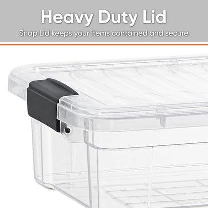Superio 7.4 Quart Clear Plastic Storage Bin with Lid, Non-Toxic, BPA Free, Odor Free, Organizer Storage Box, Stackable Plastic Tote for Home, Garage, School, and Office - size: 7.4 Qt