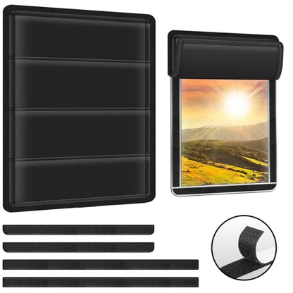Hook&Loop RV Window Shade Cover 16x25 Inches - Foldable Blackout for Door, Windshield & Side Windows UV Protection, Privacy & Heat Blocking No Tool Installation, Essential Camper Accessories - size: Hook&Loop