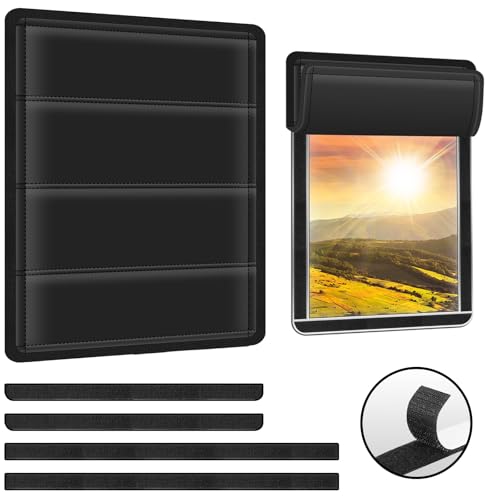 Hook&Loop RV Window Shade Cover 16x25 Inches - Foldable Blackout for Door, Windshield & Side Windows UV Protection, Privacy & Heat Blocking No Tool Installation, Essential Camper Accessories - size: Hook&Loop