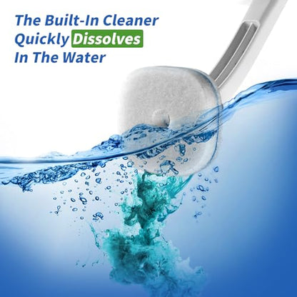 oshang Disposable Toilet Brush 2 Pack- Toilet Bowl Cleaner, Toilet Cleaning Supplies, Toilet Brush with Holder, 28 Refills for Deep Cleaning and Hygienic Bathroom Maintenance - size: 2 Brush+28 Refills