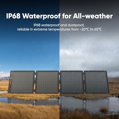 Jackery SolarSaga 100W Air Solar Panel, 23% Conversion Efficiency Bifacial Panels, IP65 Waterproof, Foldable and Portable Solar Charger for Power Stations, RVs, Camping, Off-Grid Life, and PV Charging