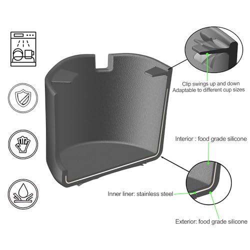Anti-Spill Cup Holder, FINTHECH Desk Cup Holder,Silicone Suction Cup Holder for Smooth Flat Desk，Holds Cups (White). - color: White